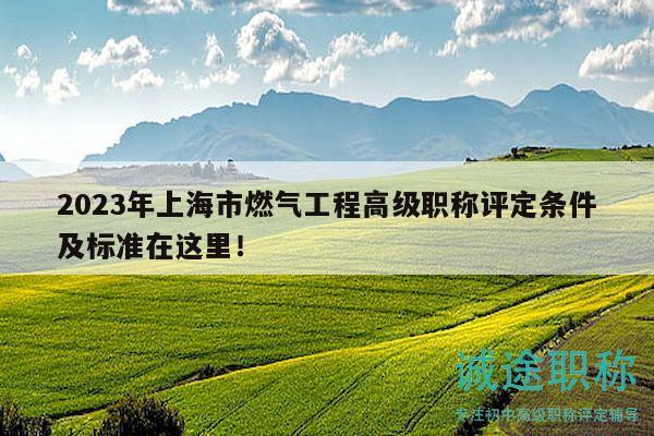 2023年上海市燃?xì)夤こ谈呒?jí)職稱評(píng)定條件及標(biāo)準(zhǔn)在這里！