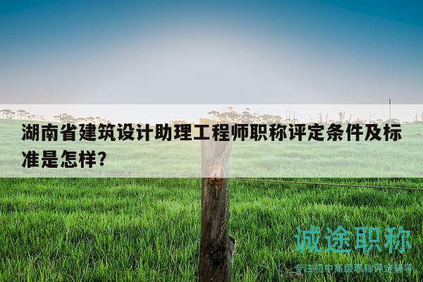 湖南省建筑設計助理工程師職稱評定條件及標準是怎樣？
