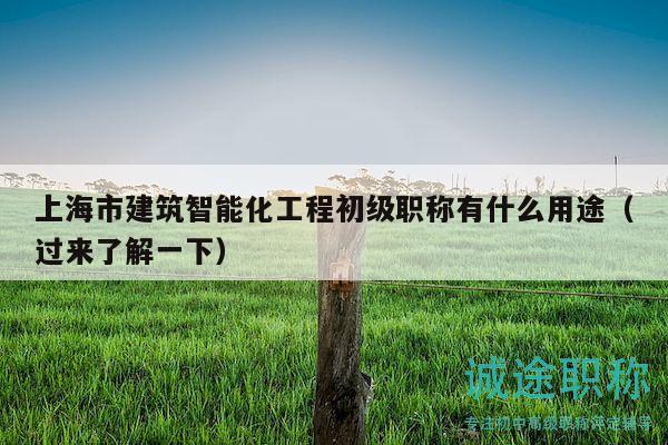 上海市建筑智能化工程初級(jí)職稱有什么用途（過來了解一下）