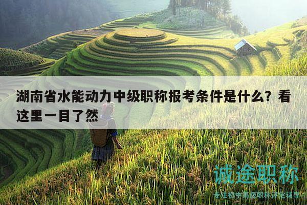 湖南省水能動力中級職稱報考條件是什么？看這里一目了然