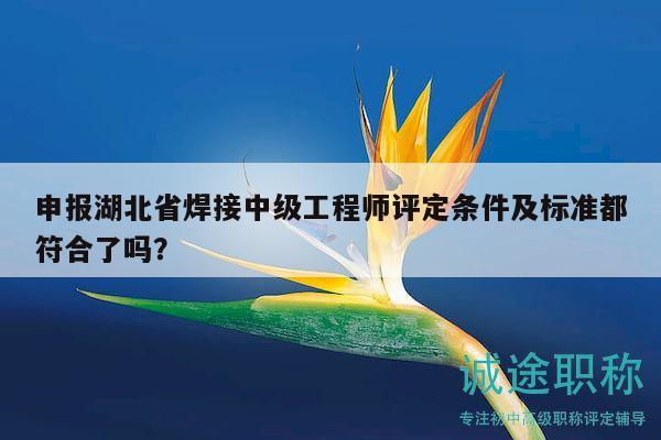 申報(bào)湖北省焊接中級(jí)工程師評(píng)定條件及標(biāo)準(zhǔn)都符合了嗎？