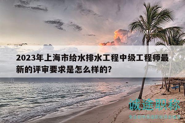 2023年上海市給水排水工程中級工程師最新的評審要求是怎么樣的？