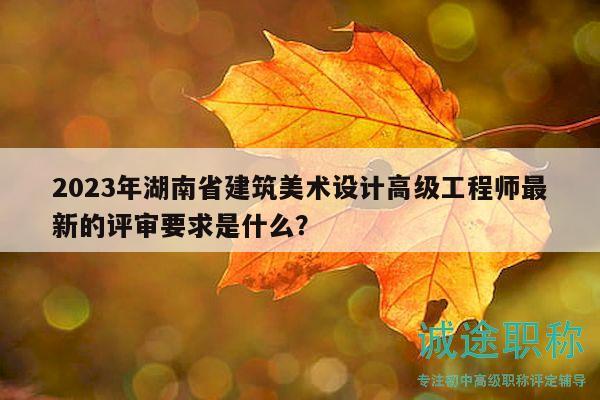2023年湖南省建筑美術(shù)設(shè)計高級工程師最新的評審要求是什么？