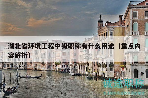 湖北省環(huán)境工程中級職稱有什么用途（重點內容解析）