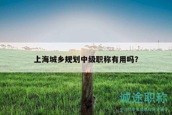 上海城鄉(xiāng)規(guī)劃中級職稱有用嗎？