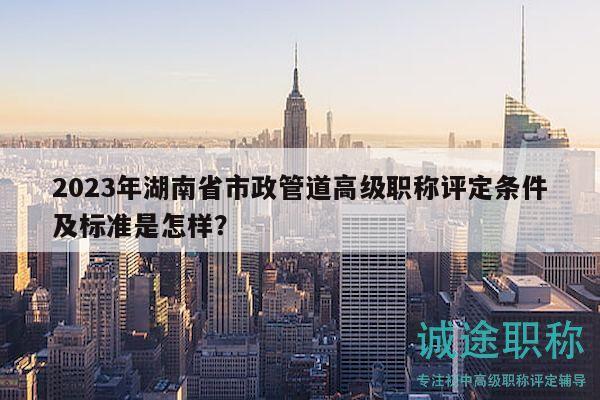 2023年湖南省市政管道高級職稱評定條件及標(biāo)準(zhǔn)是怎樣？