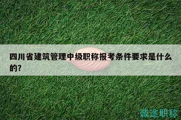 四川省建筑管理中級(jí)職稱報(bào)考條件要求是什么的？