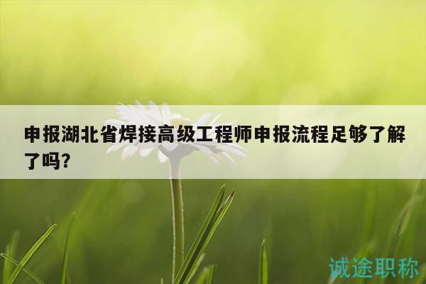 申報(bào)湖北省焊接高級(jí)工程師申報(bào)流程足夠了解了嗎？