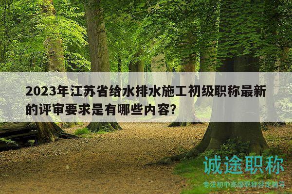 2023年江蘇省給水排水施工初級職稱最新的評審要求是有哪些內容？