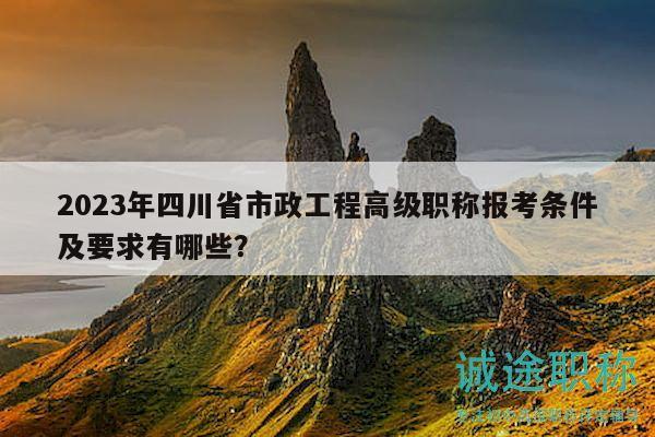 2023年四川省市政工程高級(jí)職稱報(bào)考條件及要求有哪些？