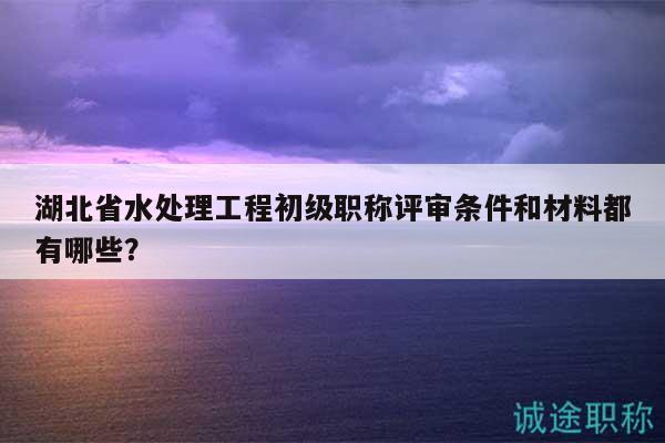 湖北省水處理工程初級(jí)職稱評(píng)審條件和材料都有哪些？