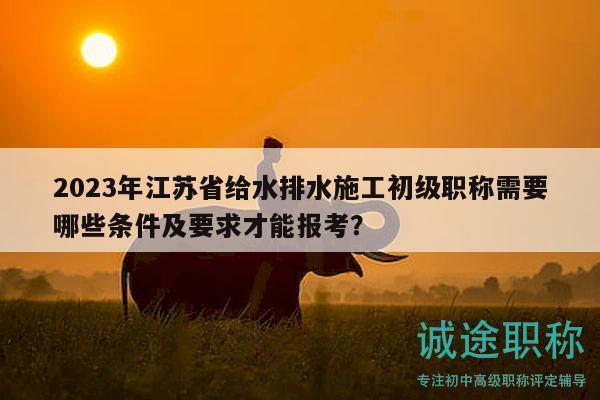 2023年江蘇省給水排水施工初級職稱需要哪些條件及要求才能報考？