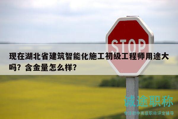 現(xiàn)在湖北省建筑智能化施工初級(jí)工程師用途大嗎？含金量怎么樣？