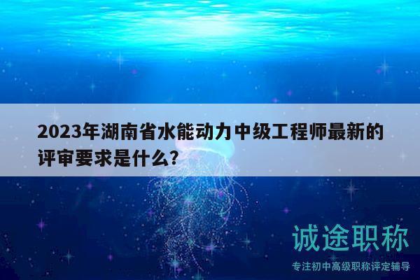 2023年湖南省水能動力中級工程師最新的評審要求是什么？