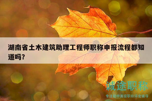 湖南省土木建筑助理工程師職稱申報(bào)流程都知道嗎？