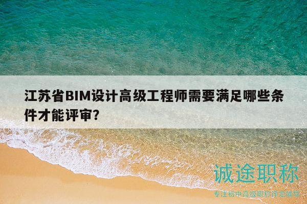 江蘇省BIM設(shè)計(jì)高級(jí)工程師需要滿(mǎn)足哪些條件才能評(píng)審？