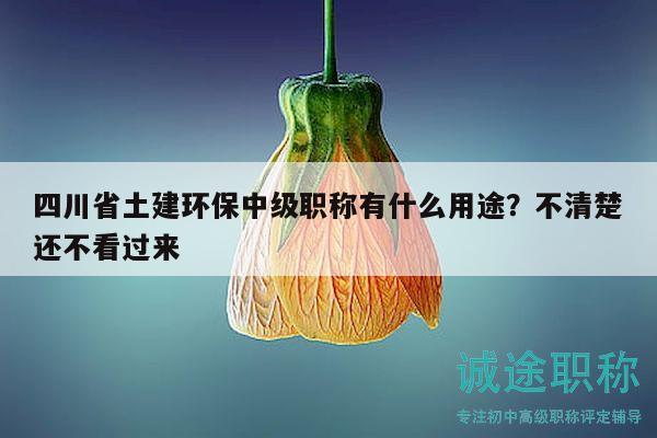 四川省土建環(huán)保中級職稱有什么用途？不清楚還不看過來