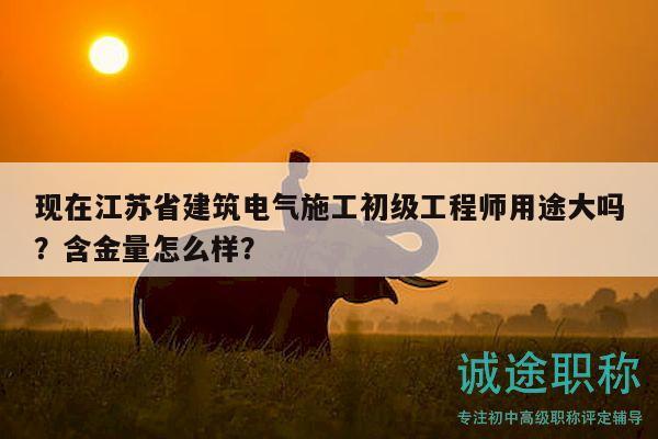 現(xiàn)在江蘇省建筑電氣施工初級(jí)工程師用途大嗎？含金量怎么樣？