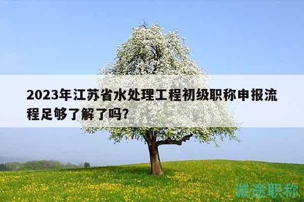 2023年江蘇省水處理工程初級(jí)職稱申報(bào)流程足夠了解了嗎？