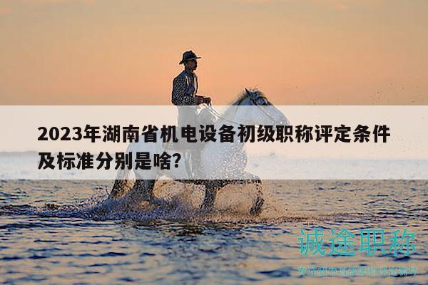 2023年湖南省機電設備初級職稱評定條件及標準分別是啥？