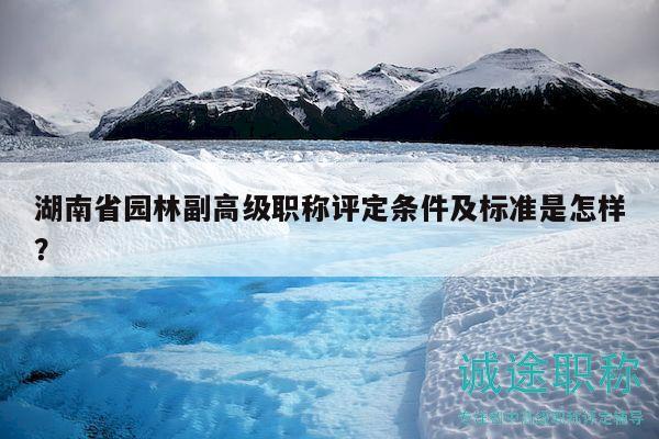 湖南省園林副高級職稱評定條件及標(biāo)準(zhǔn)是怎樣？