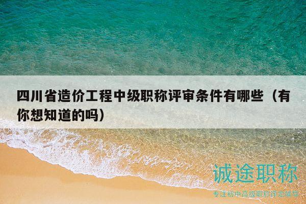四川省造價(jià)工程中級(jí)職稱(chēng)評(píng)審條件有哪些（有你想知道的嗎）