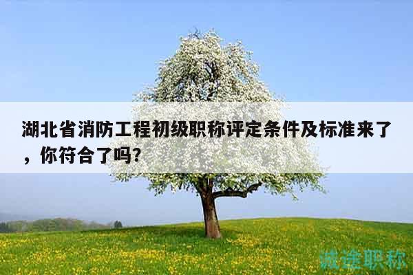 湖北省消防工程初級(jí)職稱評(píng)定條件及標(biāo)準(zhǔn)來(lái)了，你符合了嗎？