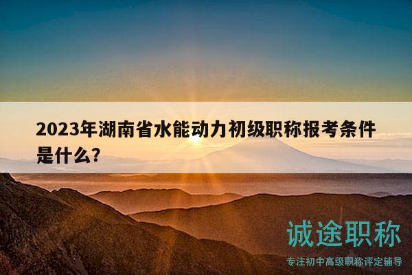 2023年湖南省水能動力初級職稱報考條件是什么？