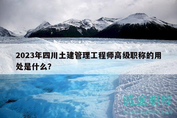 2023年四川土建管理工程師高級職稱的用處是什么？