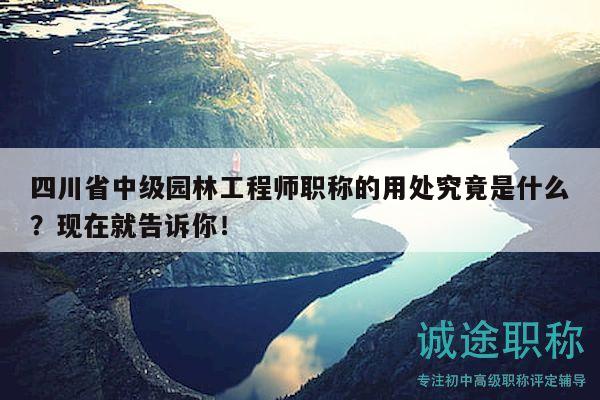 四川省中級(jí)園林工程師職稱的用處究竟是什么？現(xiàn)在就告訴你！
