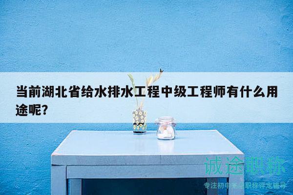 當前湖北省給水排水工程中級工程師有什么用途呢？