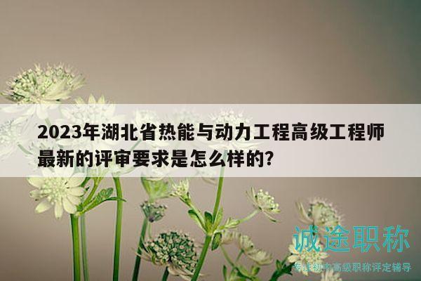 2023年湖北省熱能與動力工程高級工程師最新的評審要求是怎么樣的？