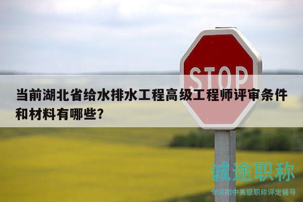 當前湖北省給水排水工程高級工程師評審條件和材料有哪些？