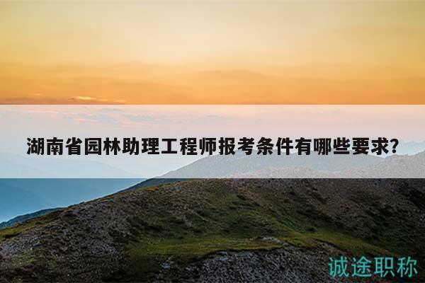 湖南省園林助理工程師報(bào)考條件有哪些要求？