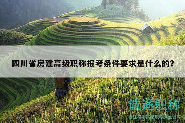 四川省房建高級(jí)職稱報(bào)考條件要求是什么的？