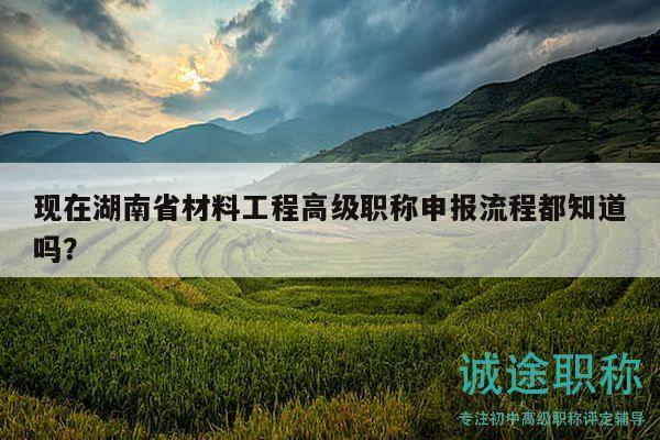 現(xiàn)在湖南省材料工程高級(jí)職稱申報(bào)流程都知道嗎？