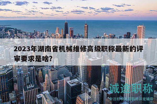 2023年湖南省機械維修高級職稱最新的評審要求是啥？