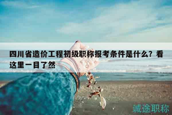 四川省造價工程初級職稱報考條件是什么？看這里一目了然