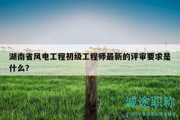 湖南省風(fēng)電工程初級工程師最新的評審要求是什么？