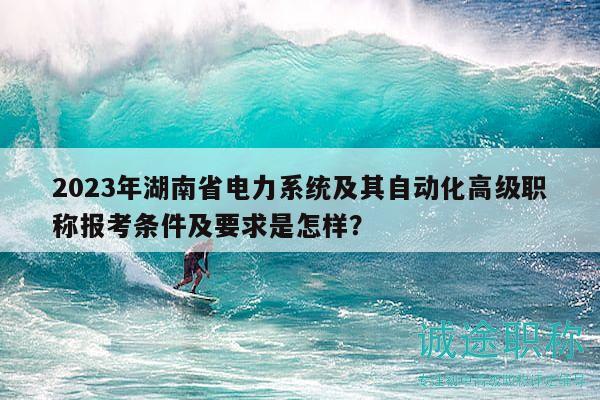 2023年湖南省電力系統(tǒng)及其自動化高級職稱報考條件及要求是怎樣？
