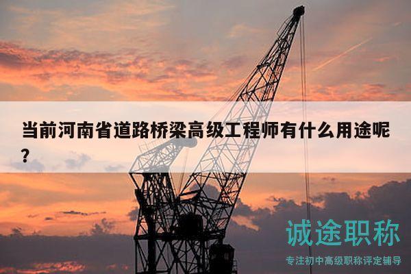 當前河南省道路橋梁高級工程師有什么用途呢？