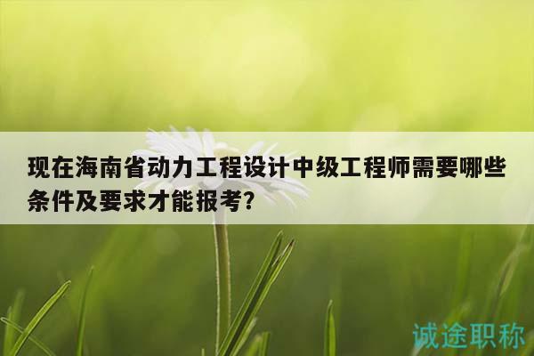 現(xiàn)在海南省動力工程設(shè)計(jì)中級工程師需要哪些條件及要求才能報(bào)考？