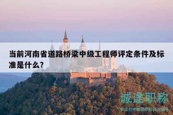 當(dāng)前河南省道路橋梁中級工程師評定條件及標(biāo)準(zhǔn)是什么？