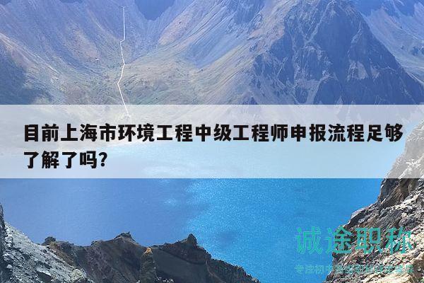 目前上海市環(huán)境工程中級(jí)工程師申報(bào)流程足夠了解了嗎？