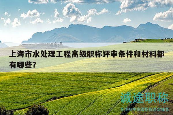 上海市水處理工程高級職稱評審條件和材料都有哪些？