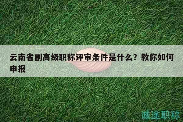 云南省副高級(jí)職稱評(píng)審條件是什么？教你如何申報(bào)