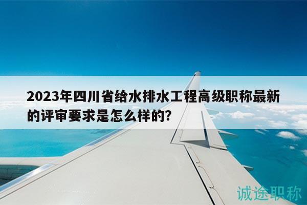 2023年四川省給水排水工程高級職稱最新的評審要求是怎么樣的？