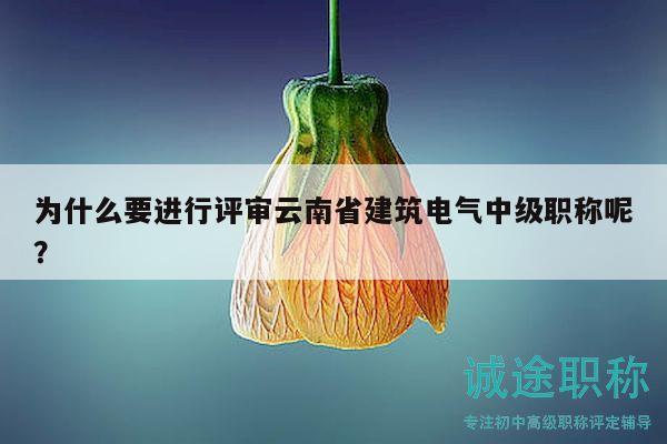 為什么要進行評審云南省建筑電氣中級職稱呢？