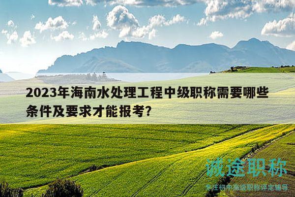 2023年海南水處理工程中級職稱需要哪些條件及要求才能報(bào)考？