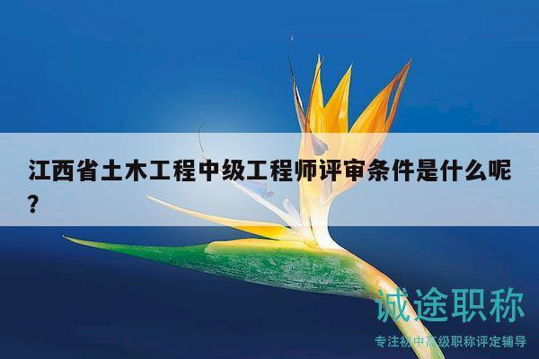 江西省土木工程中級工程師評審條件是什么呢？